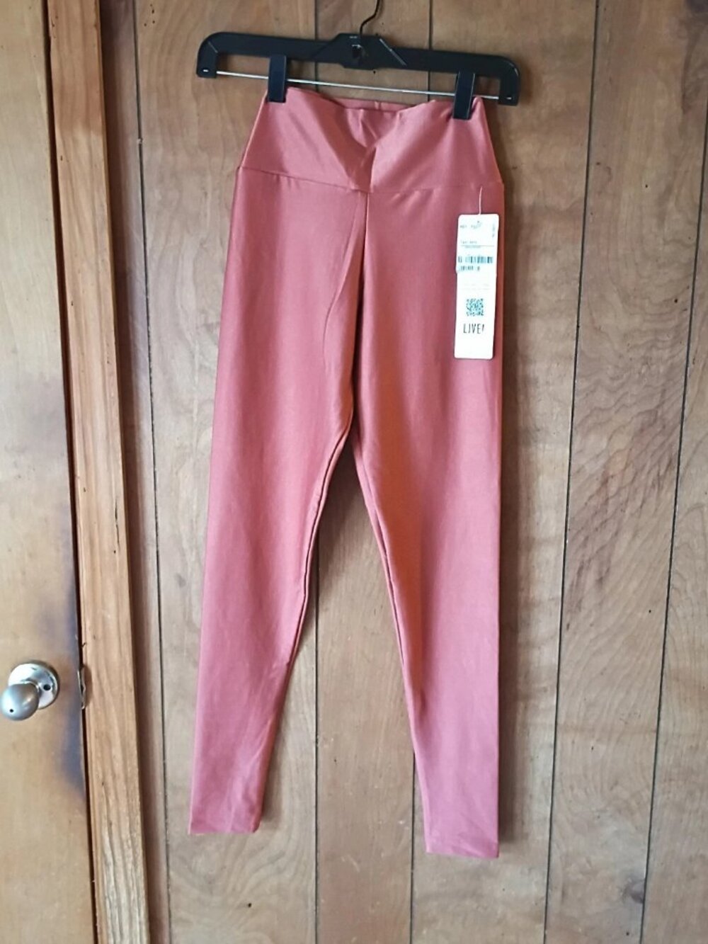 LIVE High Waisted Leggings Women's Size M Pink Stretch Activewear NWT